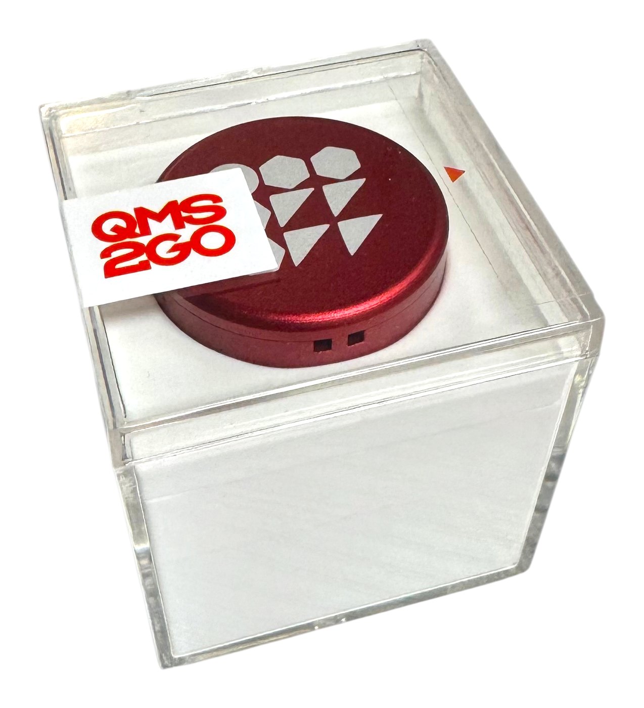 Retail box for the QMS2GO digital voice recorder