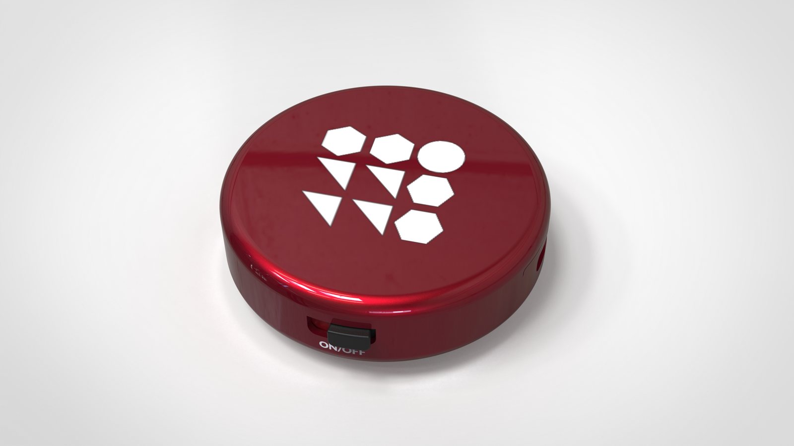 Render of the QMS2GO recorder power switch and side controls designed for gloved operation