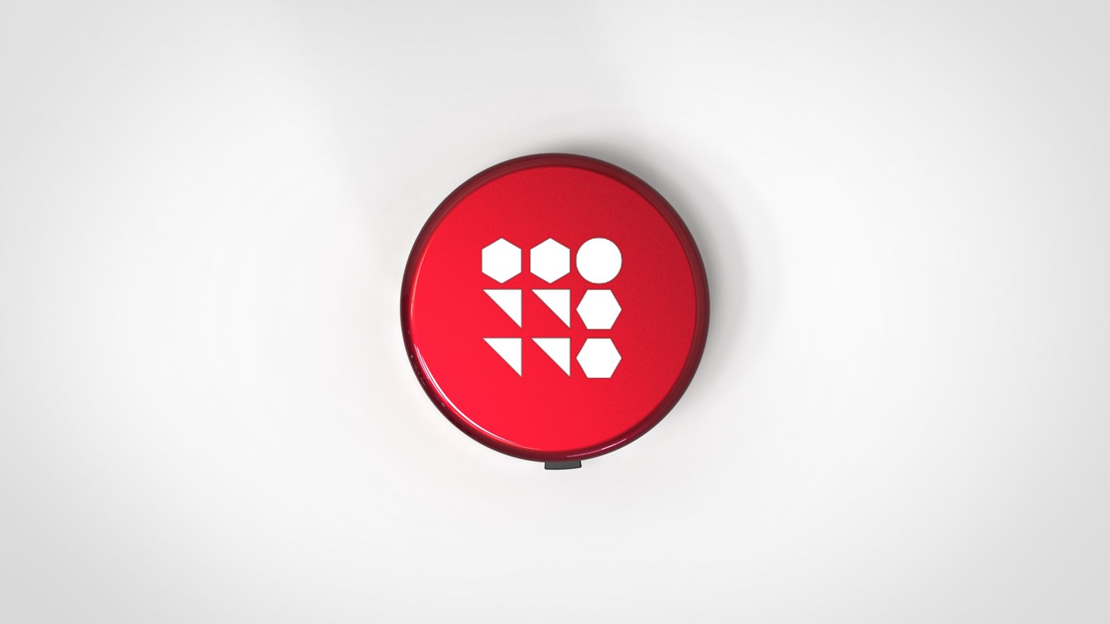 Top view render of the QMS2GO voice recorder showing the microphone ports and top control surface
