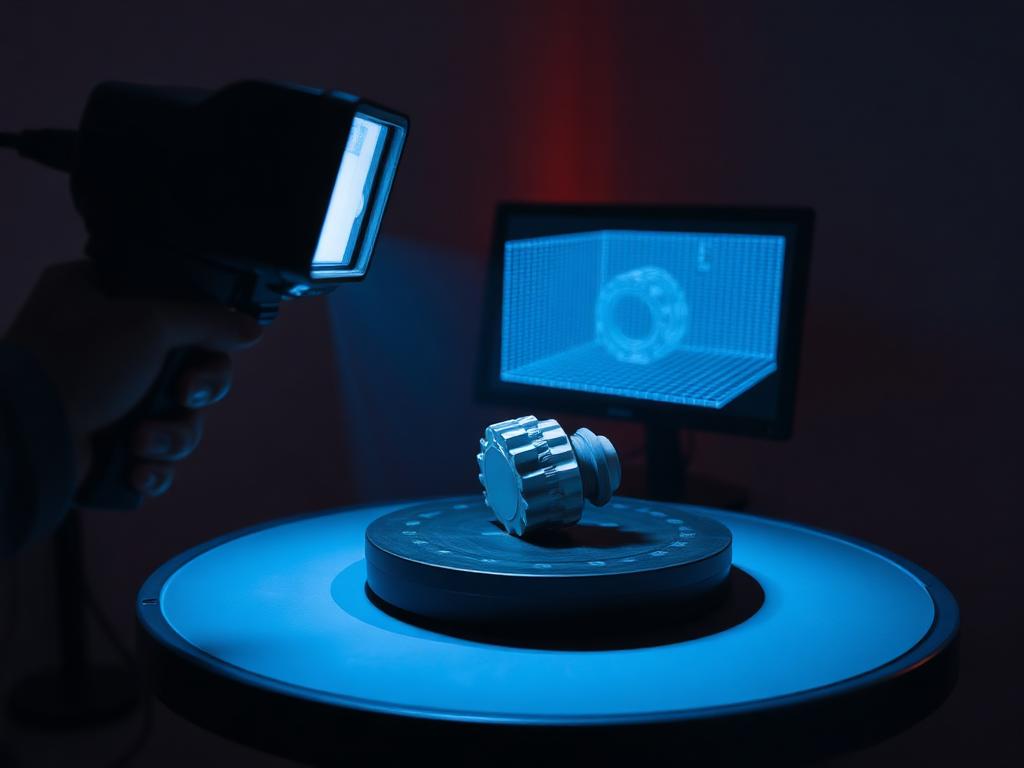 Handheld 3D scanner capturing a physical part