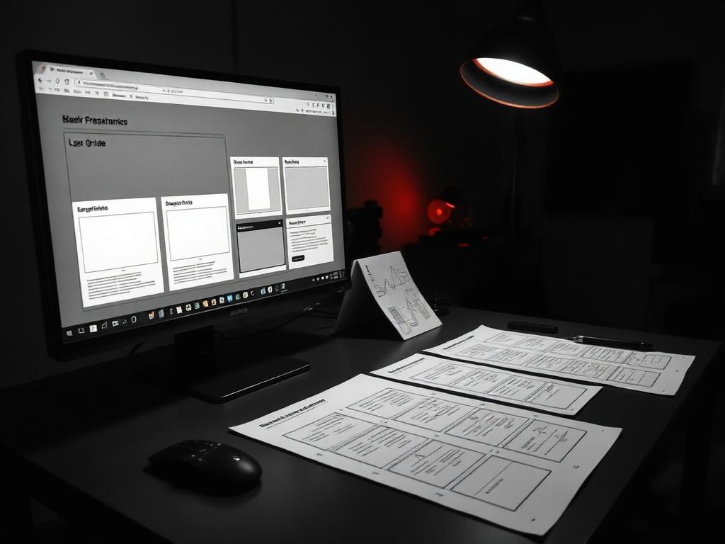 Responsive website layouts on a designer's screen