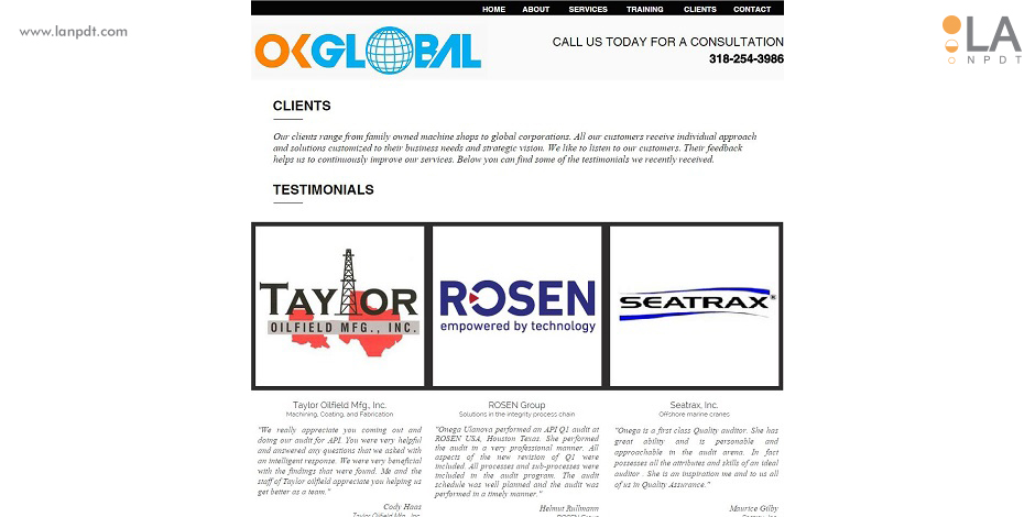OK Global - QMS and Engineering Consulting - web design by LA NPDT