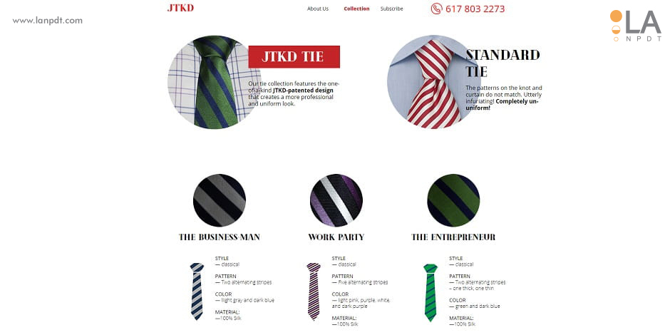 Johnson Tie Knot Design - New Product Website Design by LA NPDT