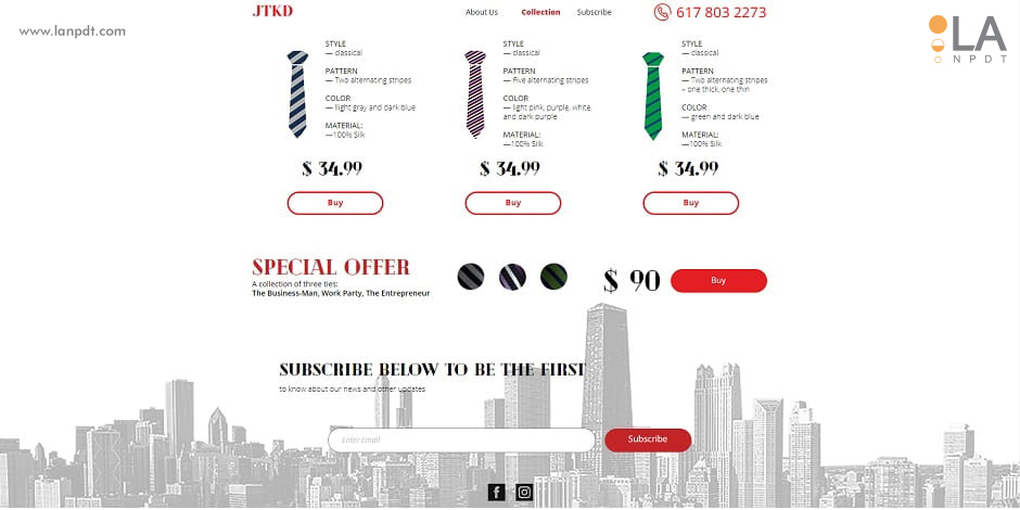 Johnson Tie Knot Design - New Product Website Design by LA NPDT