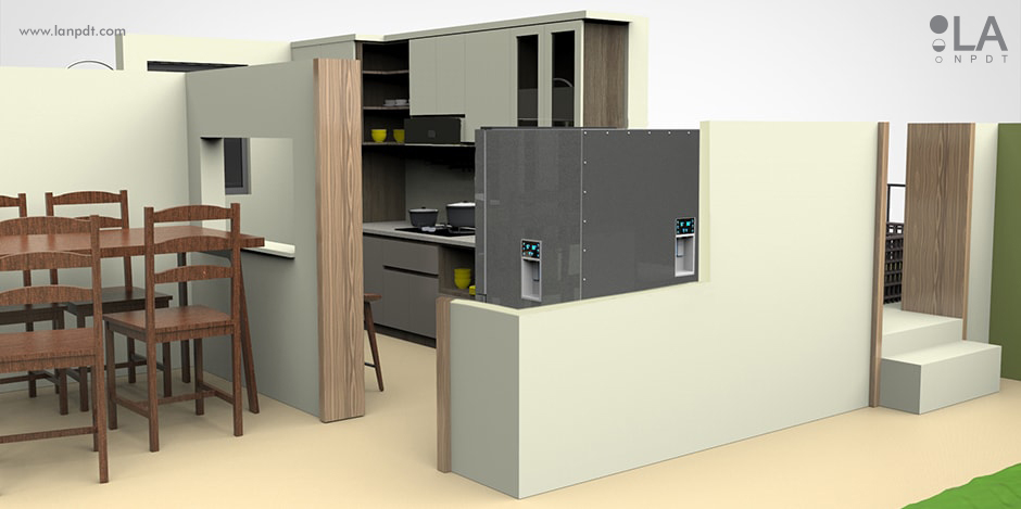 3D rendering, animation, 3D models, life-like 3D renderings of multi dispenser fridge developed by LA NPDT