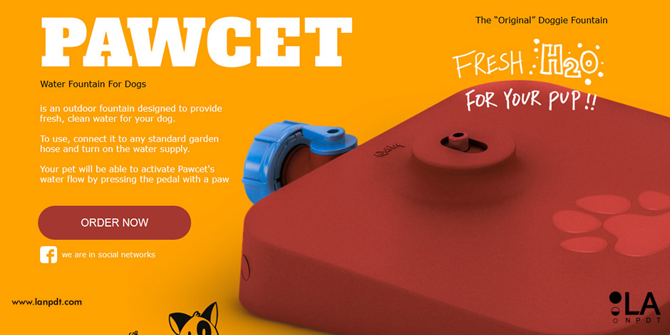 pawcet, original doggie fountain, pet product website, pet product development, never have a thirsty dog again?