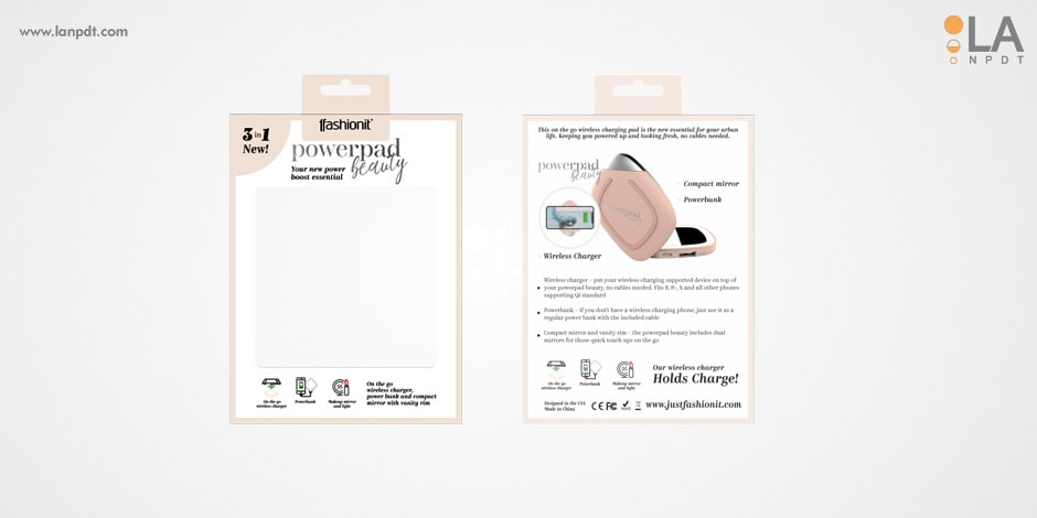 Fashionit® PowerPad Beauty, new product packaging, beauty product packaging, cute makeup packaging, LA NPDT