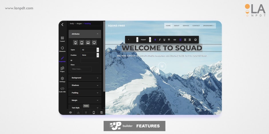 Up Builder, Website builder application development by LA NPDT, web application