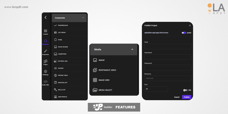 Up Builder, Website builder application development by LA NPDT, web application