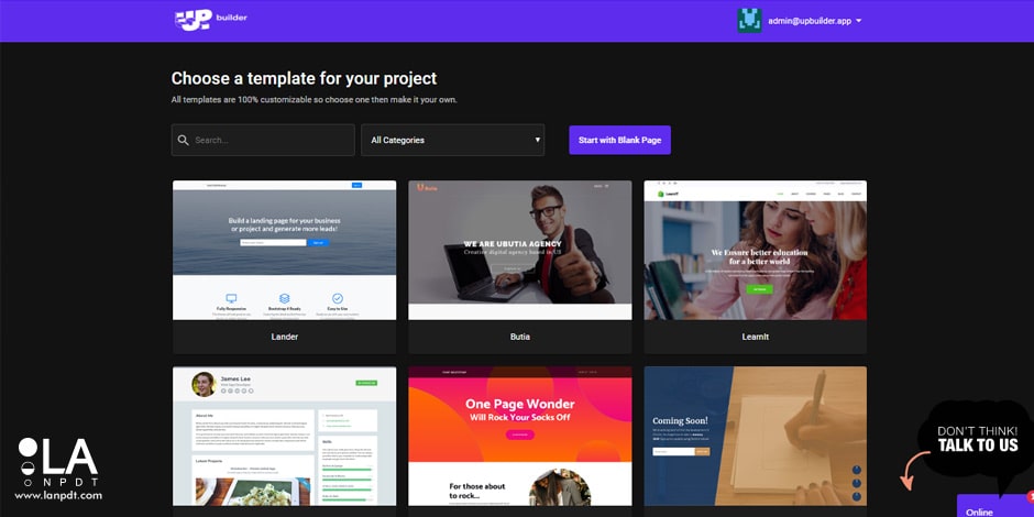 Up Builder, Website builder application development by LA NPDT, web application