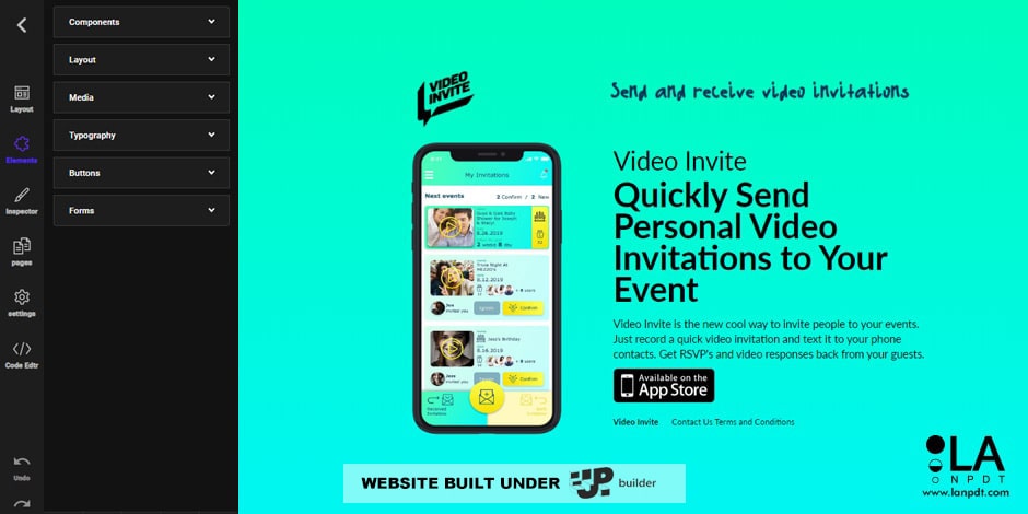 Up Builder, Website builder application development by LA NPDT, web application