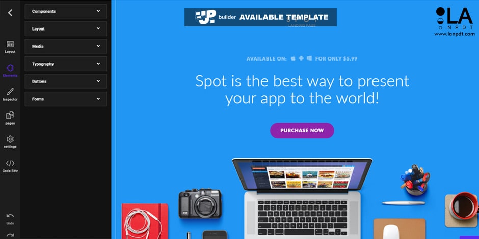 Up Builder, Website builder application development by LA NPDT, web application