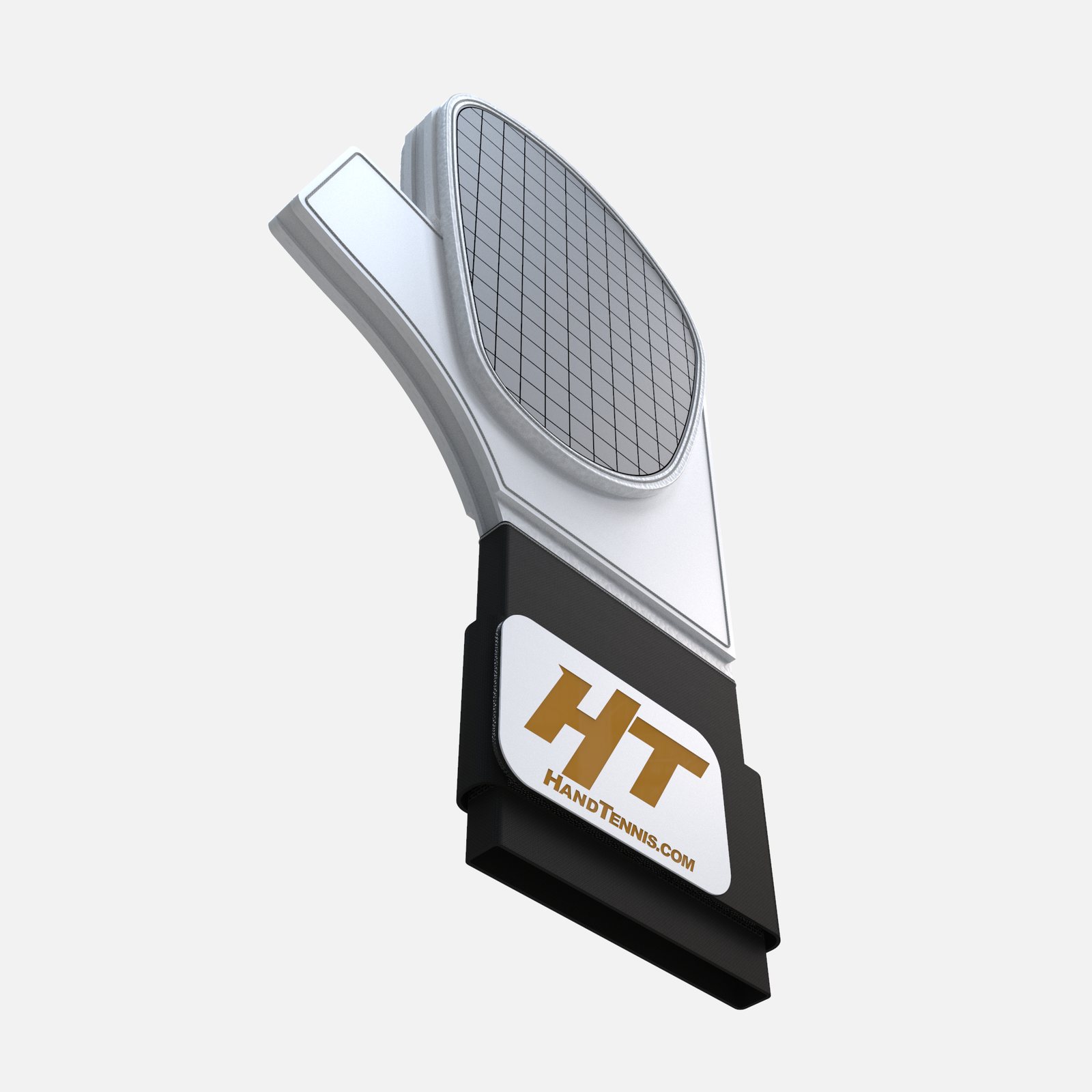 Side view CAD render of the Hand Tennis glove showing the pad crown and panel layout