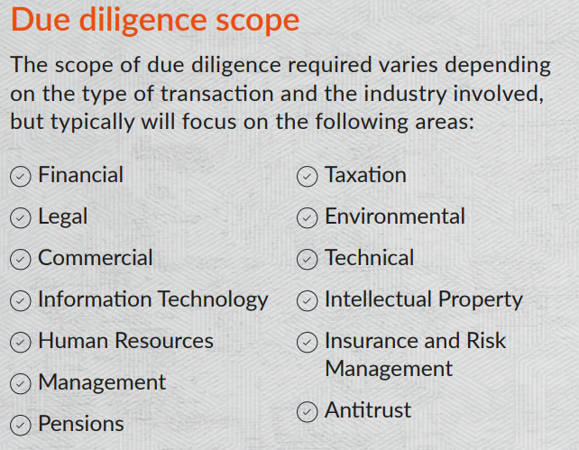 Due diligence content