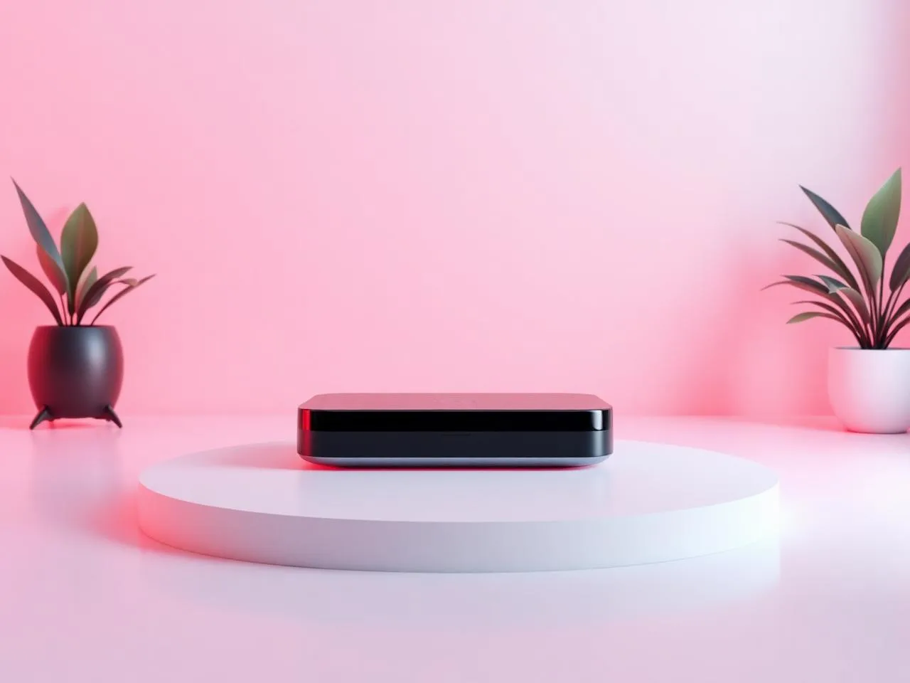 Hero render of a polished consumer product on a minimalist set