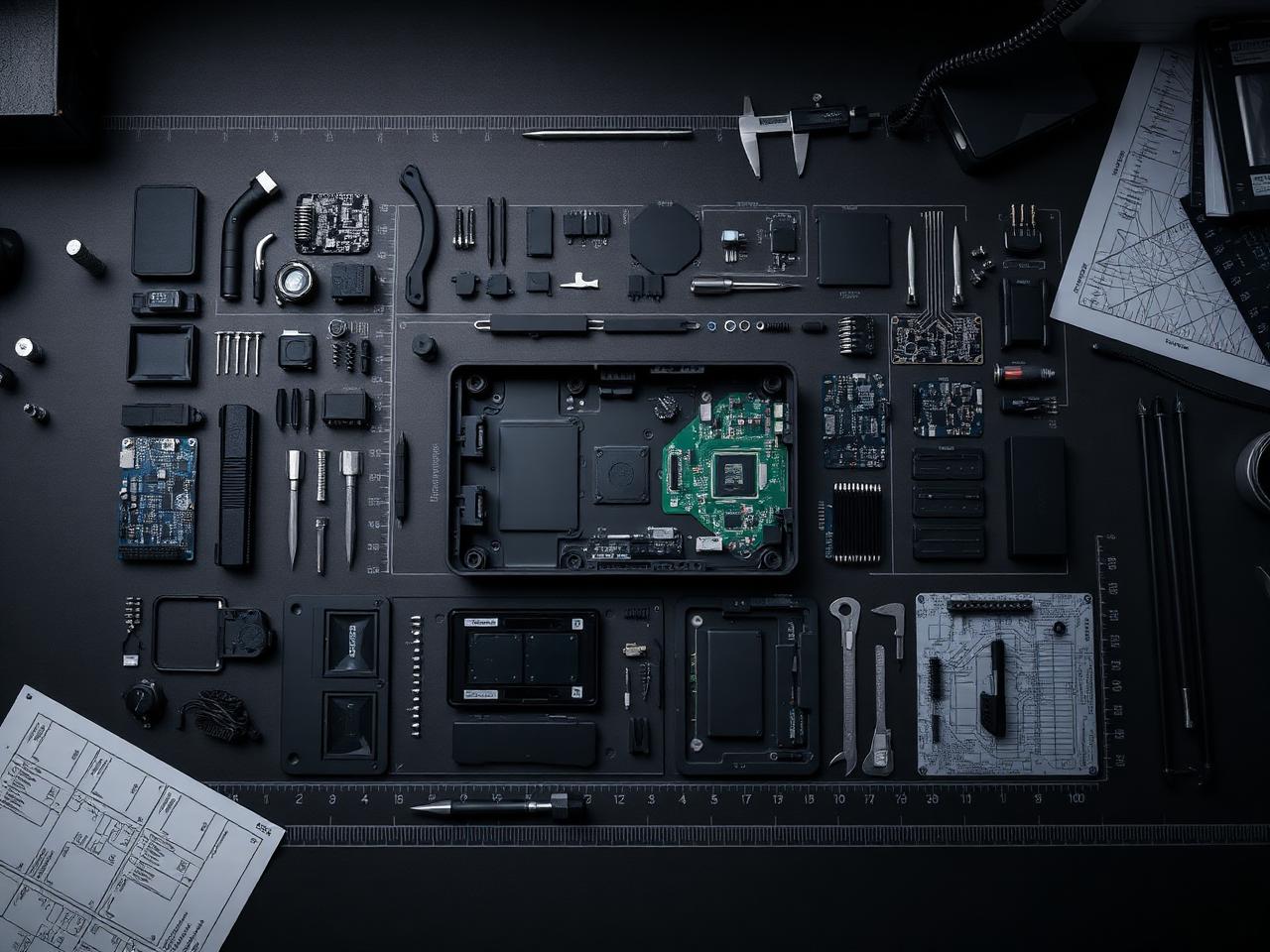 Printed product architecture parts laid out during a product design review